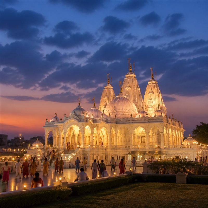 Temple at dusk